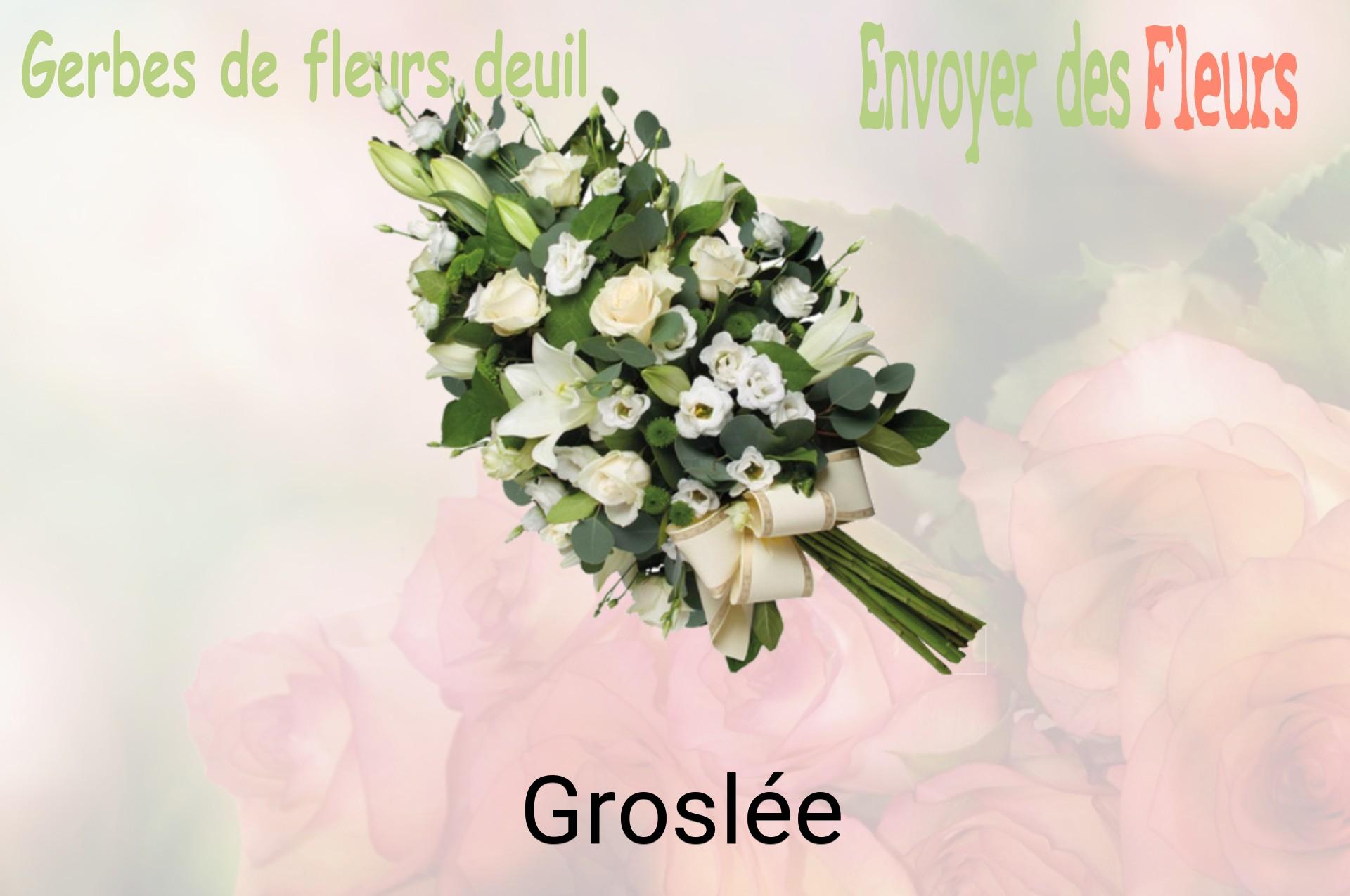 Gerbe de fleurs de deuil livrée à Groslée